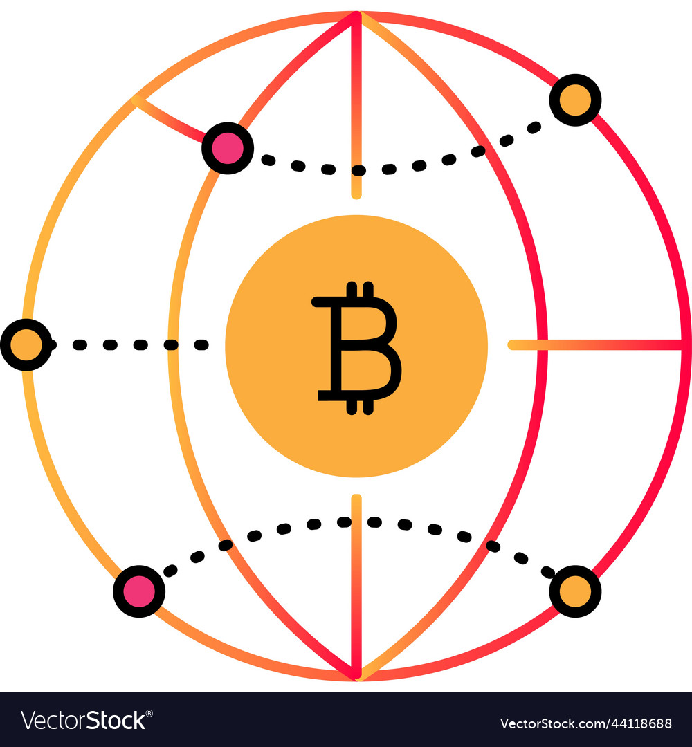 Bitcoin icon crypto block chain isolated