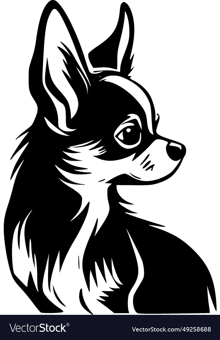 Chihuahua - black and white isolated icon Vector Image