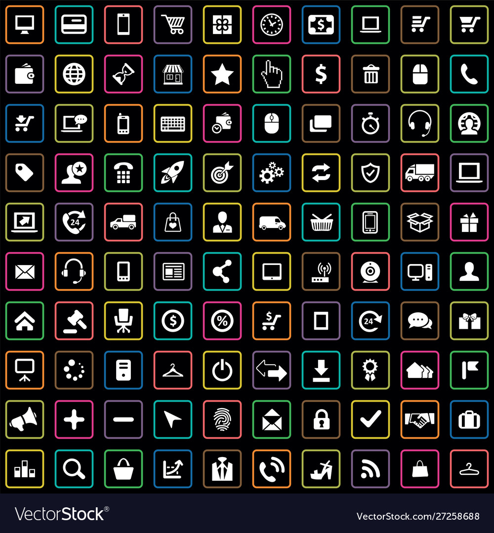 E-commerce 100 icons universal set for web and ui