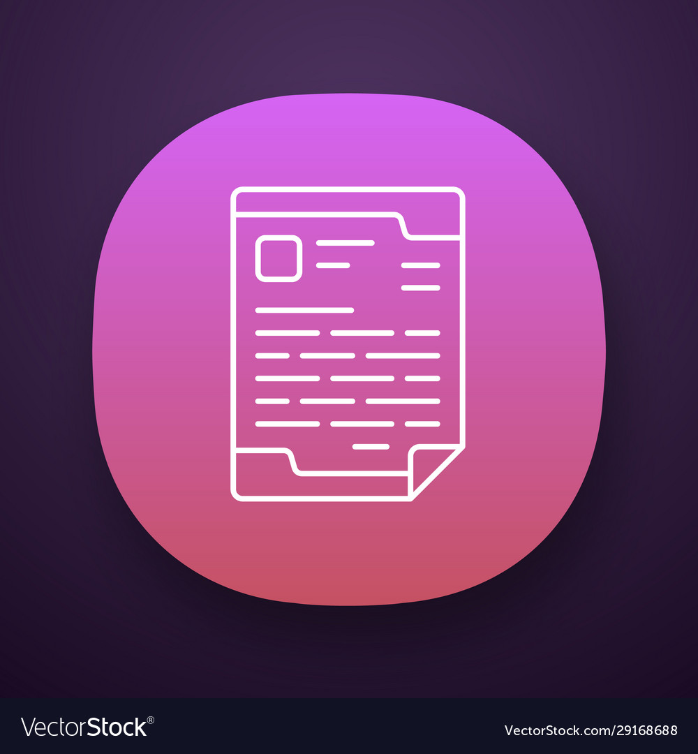 Letterhead official document app icon uiux user vector image Letterhead official document app icon uiux user
