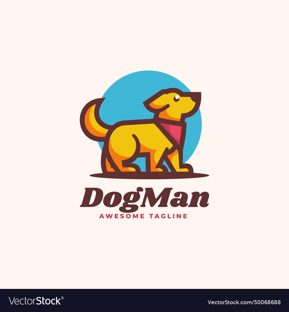 Logo dog man simple mascot style Royalty Free Vector Image