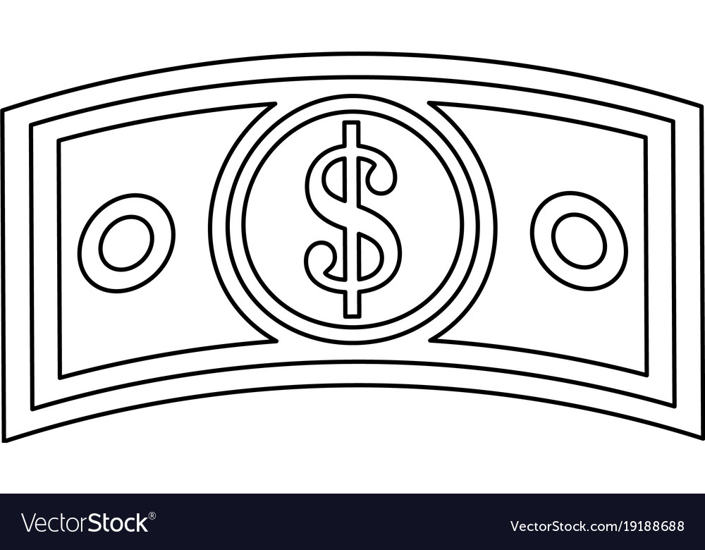 Money bill isolated Royalty Free Vector Image - VectorStock