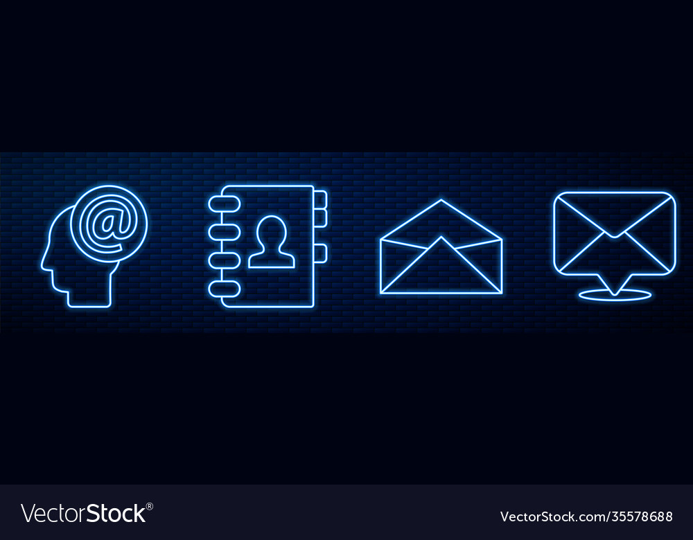 Set line envelope mail and e-mail address book vector image Set line envelope mail and e-mail address book
