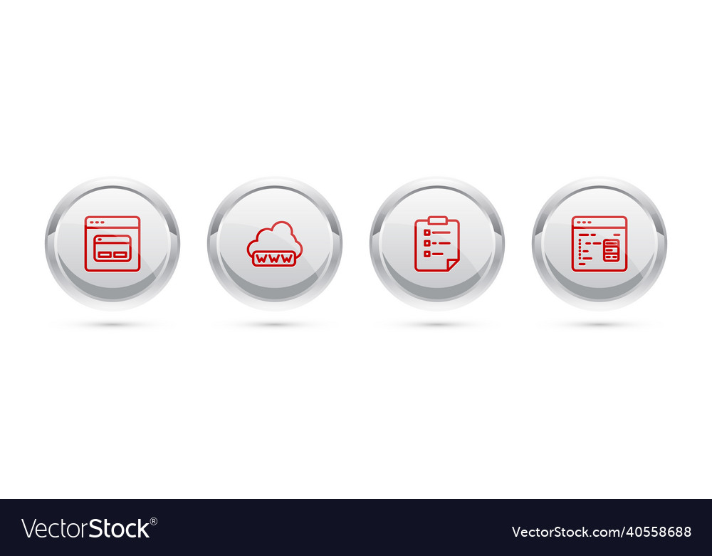 Set line search engine web development clipboard vector image Set line search engine web development clipboard