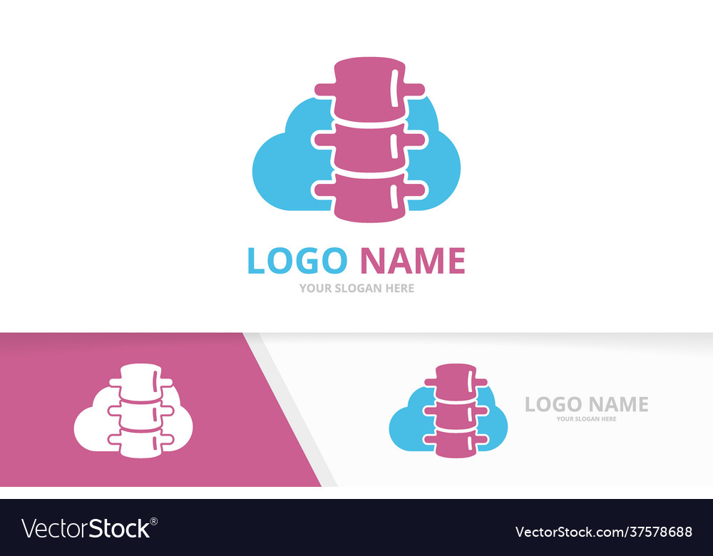 Spine and cloud logo combination unique