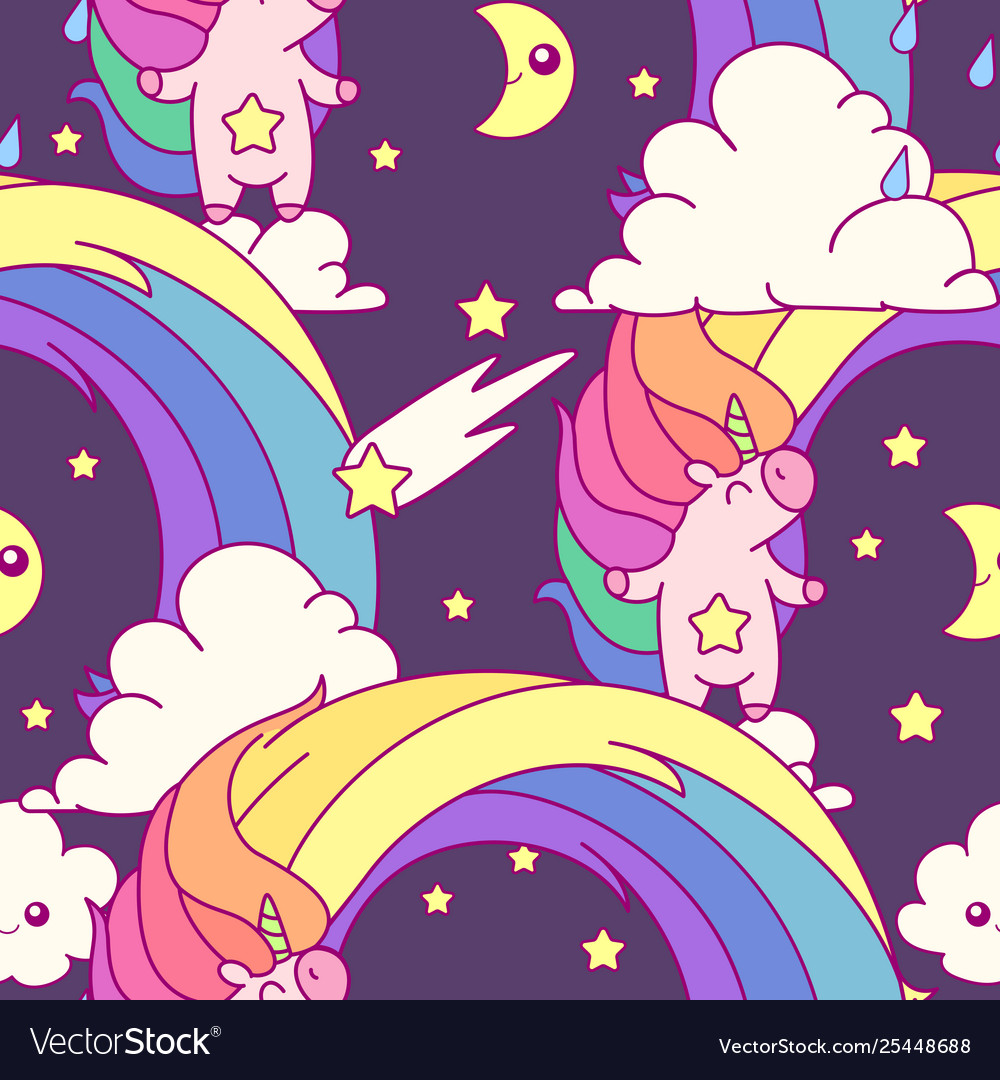 Unicorn seamless pattern vector image Unicorn seamless pattern