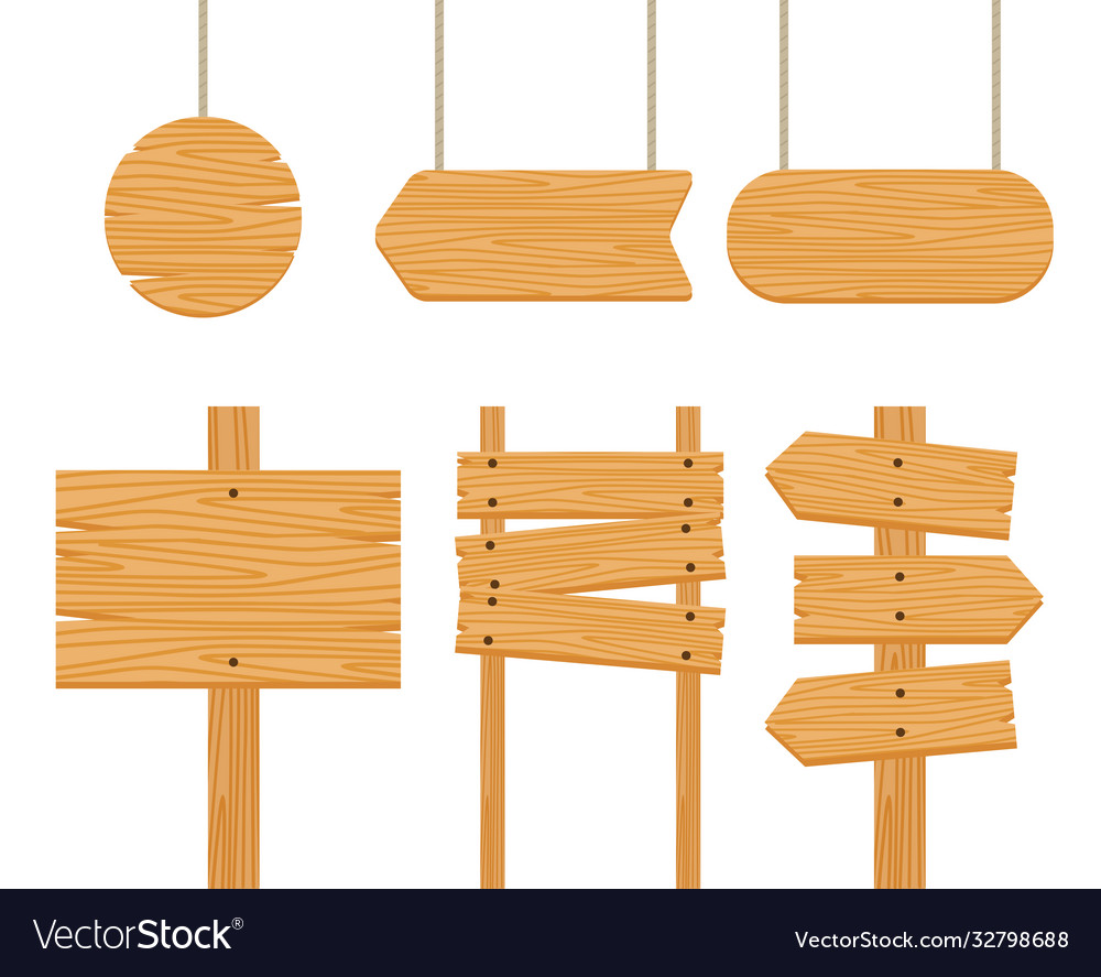 Variety wood signs set