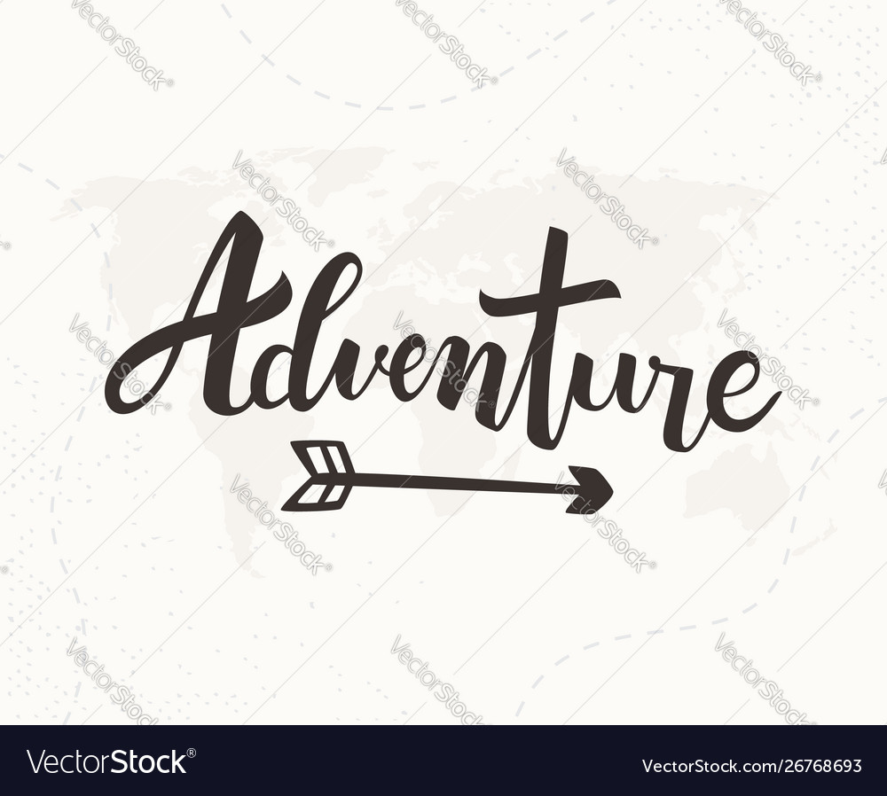 Adventure hand written lettering Royalty Free Vector Image