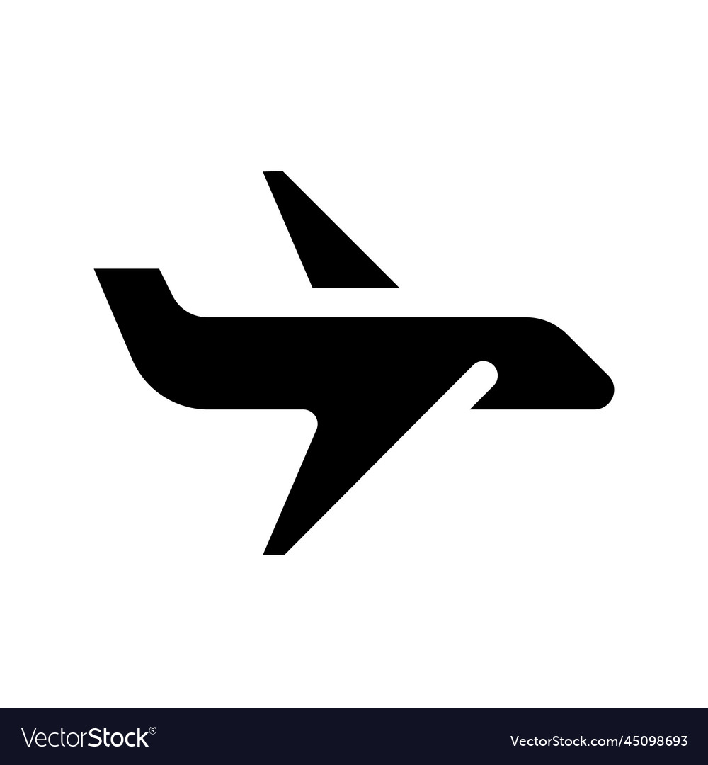 Airliner black glyph ui icon vector image Airliner black glyph ui icon