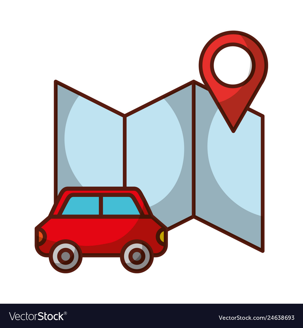 Car transport location map travel vacations Vector Image