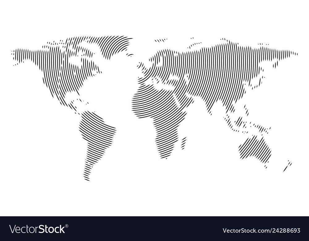 Global world map isolated on white background