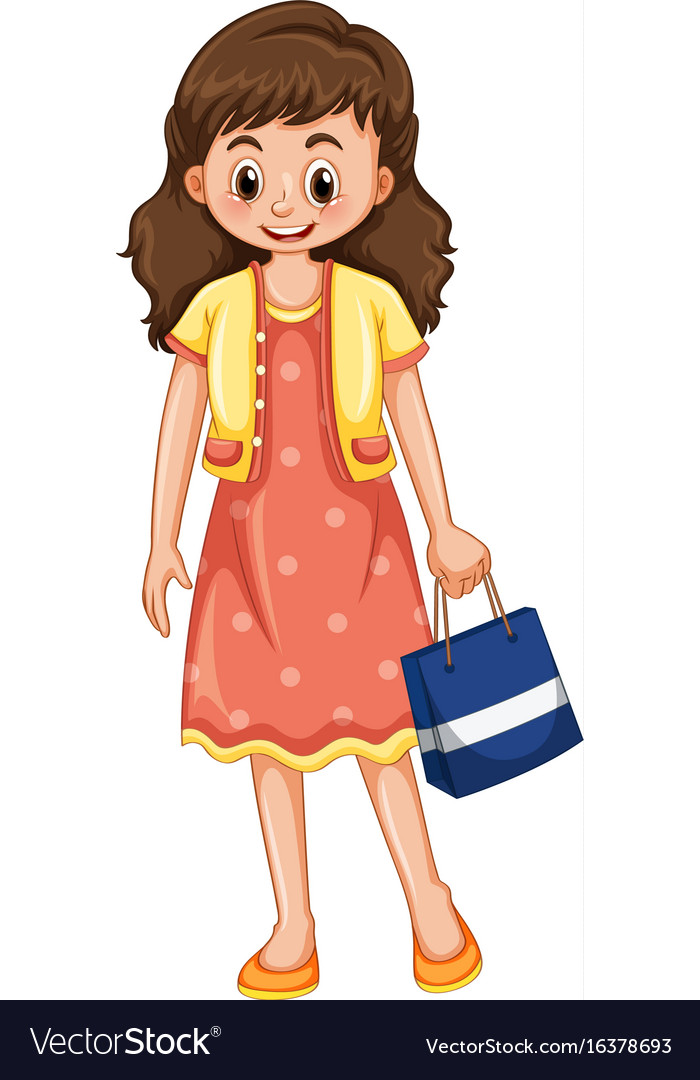 Happy woman with shopping bag Royalty Free Vector Image