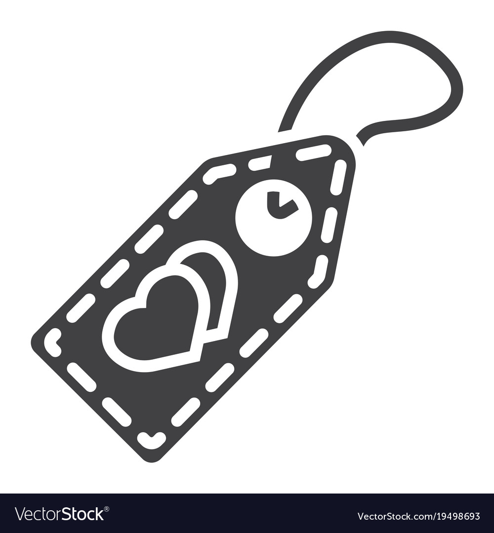 Love sale tag glyph icon valentines day Royalty Free Vector