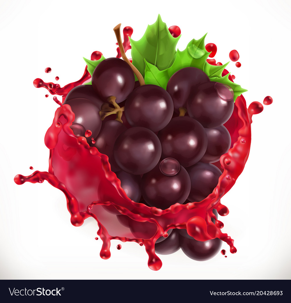 Red wine and grapes fresh fruit 3d icon Royalty Free Vector