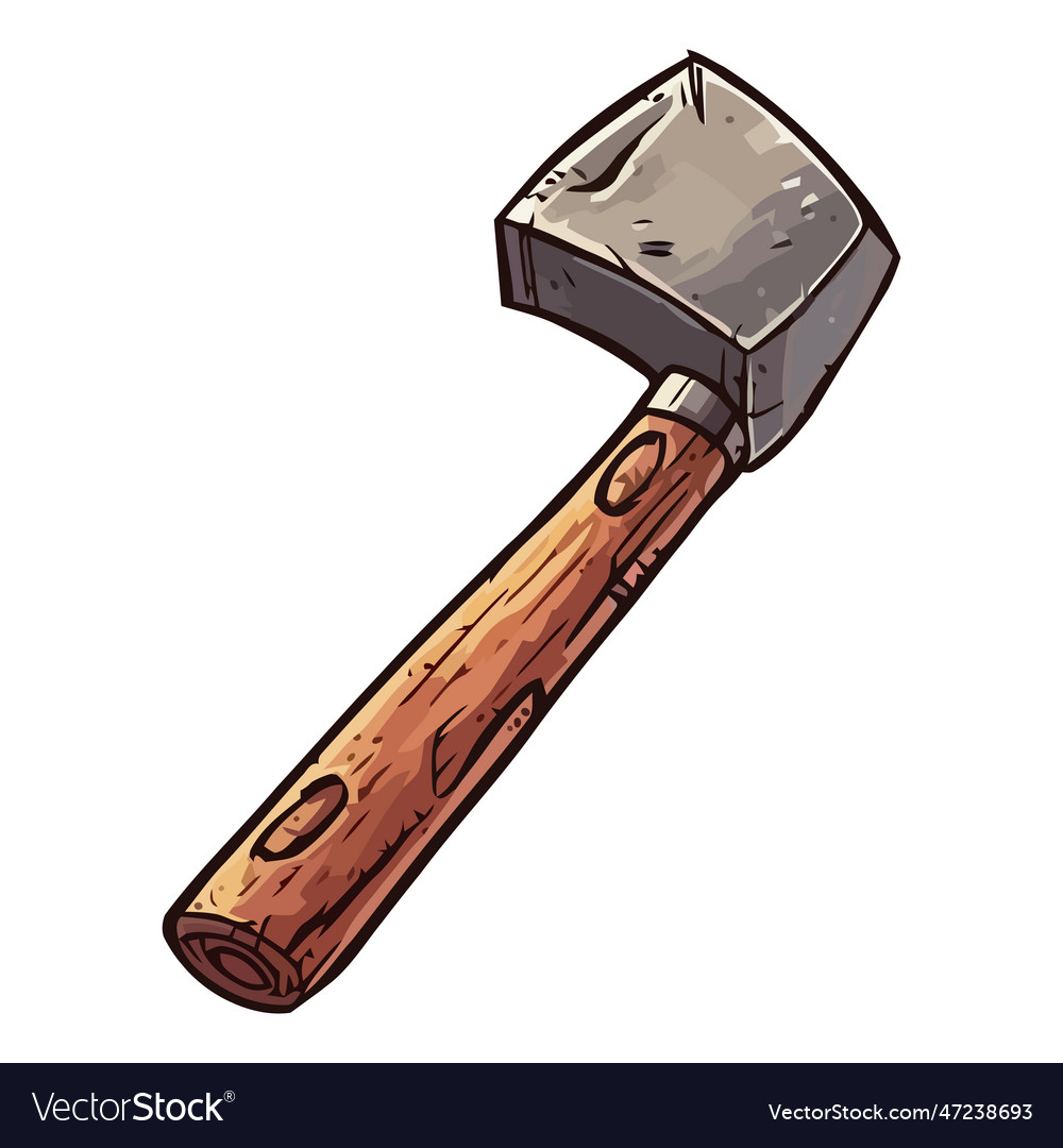 Sharp old axe handle for cutting wood