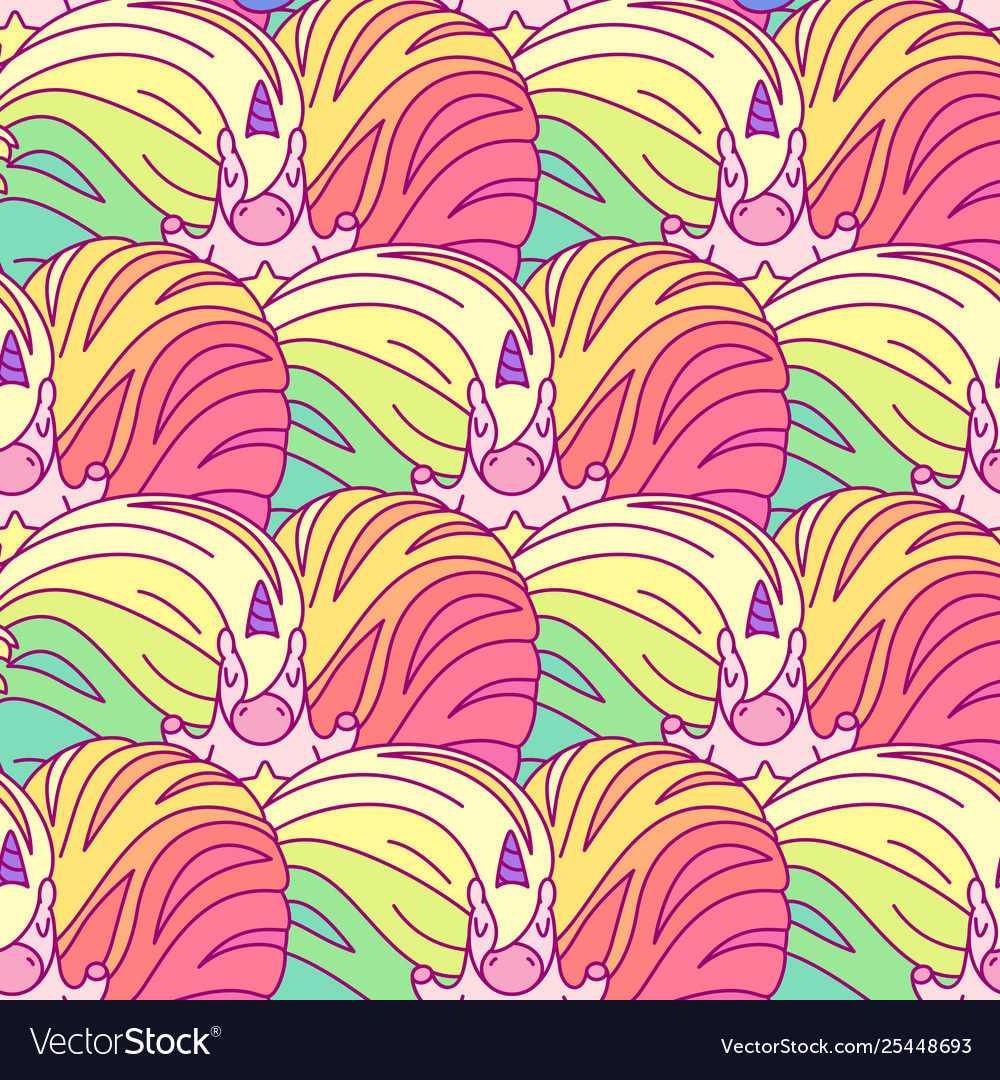 Unicorn seamless pattern vector image Unicorn seamless pattern