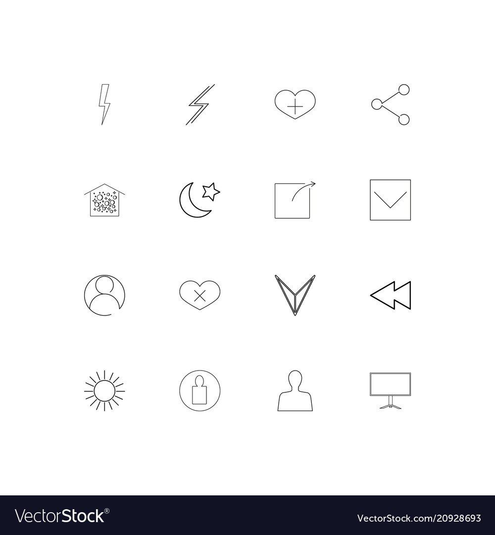 User interface linear thin icons set outlined