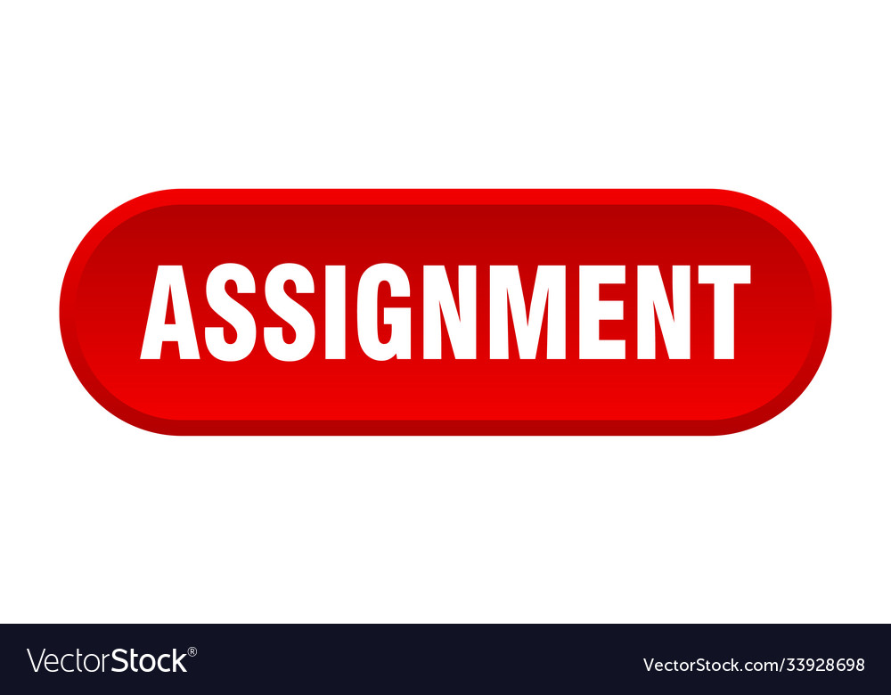 Assignment button rounded sign on white background