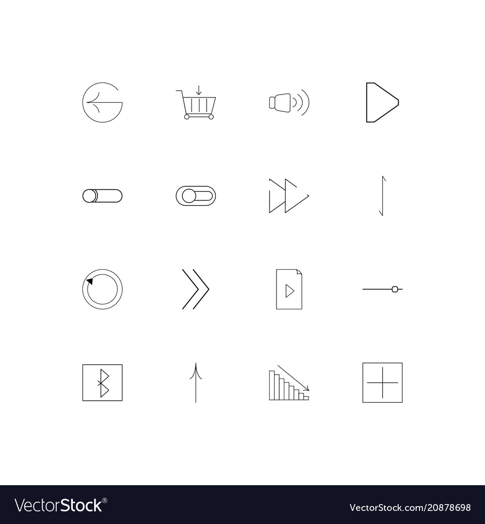 Buttons linear thin icons set outlined simple