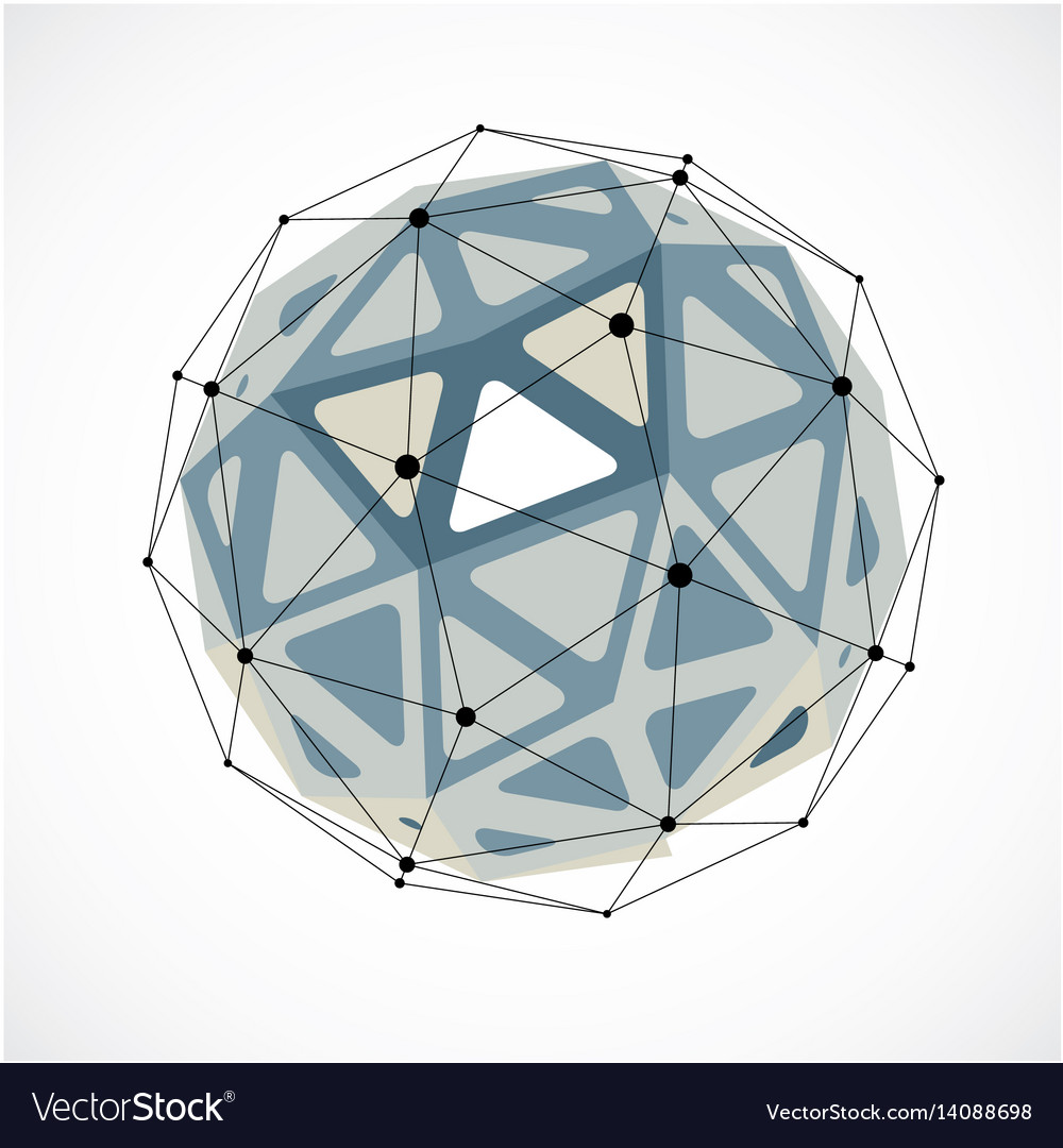 Dimensional Wireframe Low Poly Object Grayscale Vector Image Dimensional Wireframe Low Poly Object Grayscale Vector Image