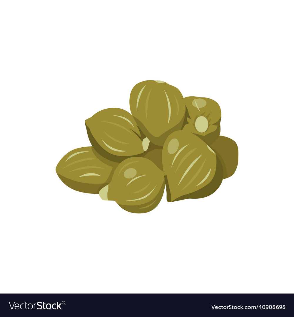 Flat of capers isolated on white background