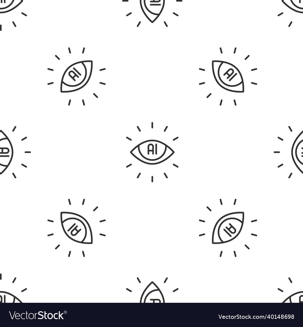 Grey line artificial intelligence ai icon isolated