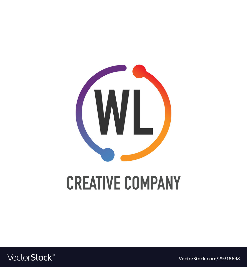 Ursprünglicher Buchstabe wl kreative Kreis Logo Design vector image Ursprünglicher Buchstabe wl kreative Kreis Logo Design