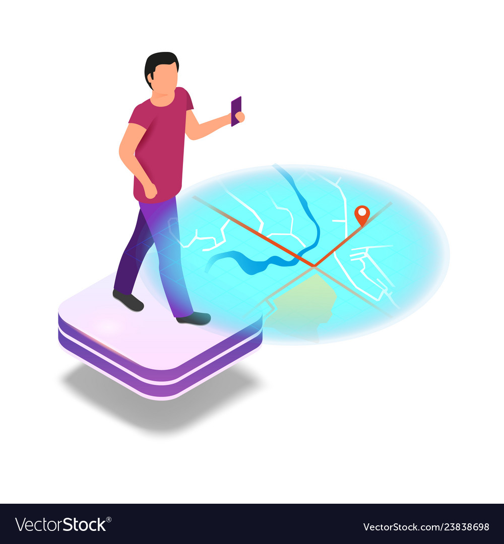 Isometrische Bildprogrammierung in erweiterter Realität Vector Image Isometrische Bildprogrammierung in erweiterter Realität