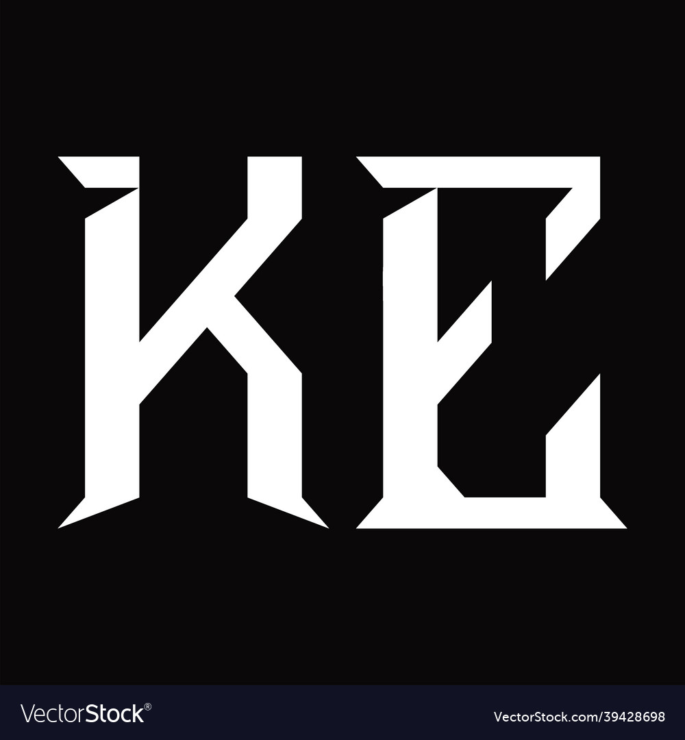 Ke logo monogram with slice shape design template