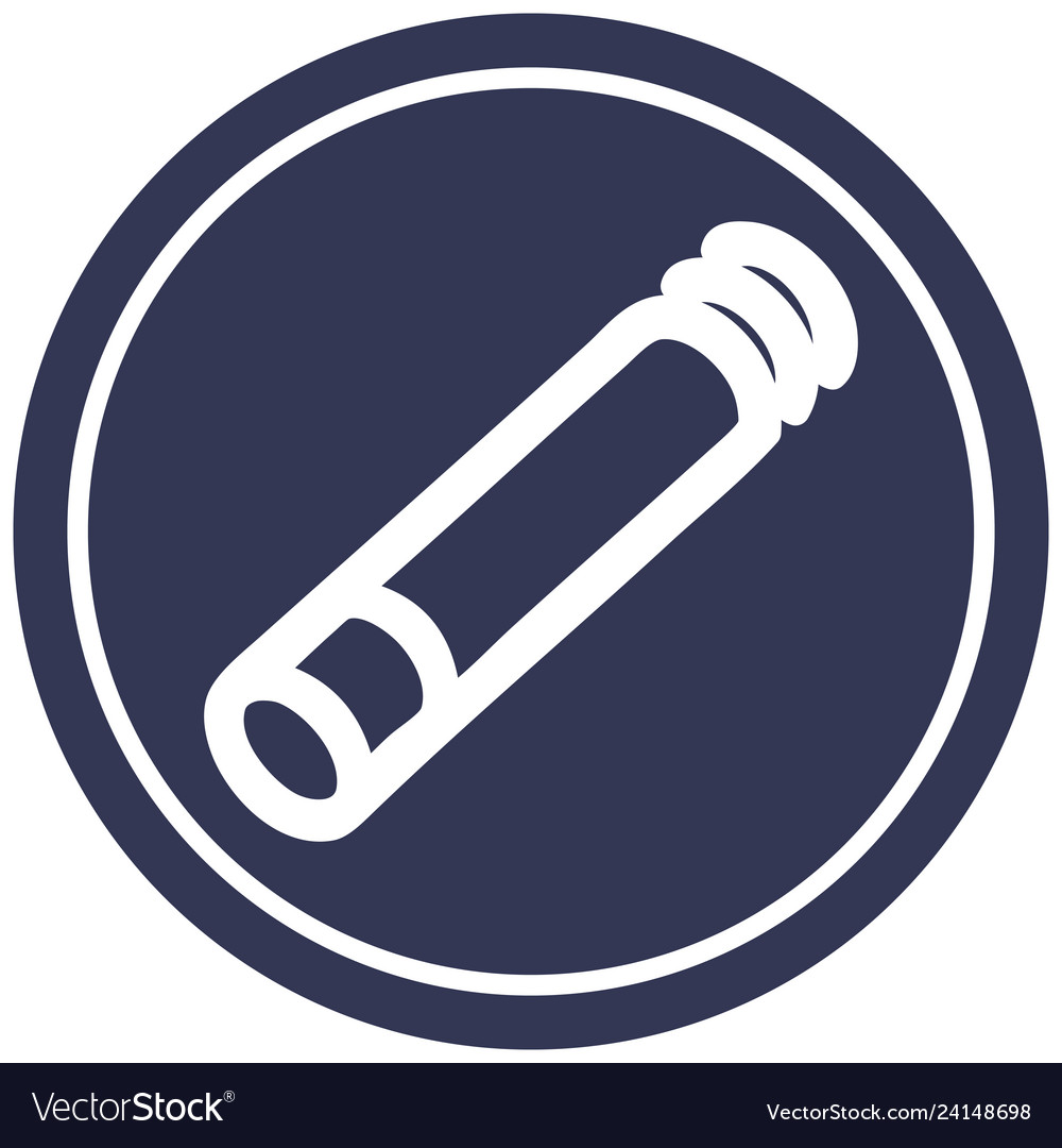 Lit cigarette circular icon