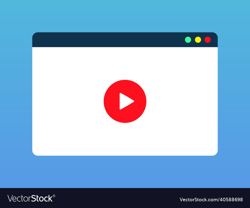 Modern computer with browser and video player vector image Modern computer with browser and video player
