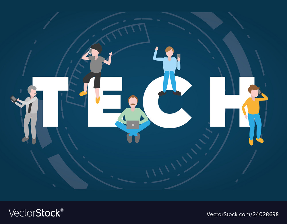 People tech device Royalty Free Vector Image - VectorStock