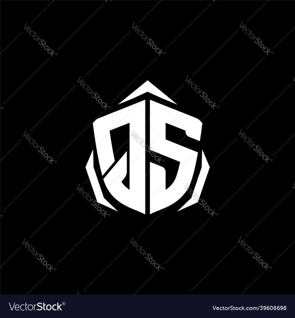 Qs monogram shield shape style Vector Image Qs monogram shield shape style