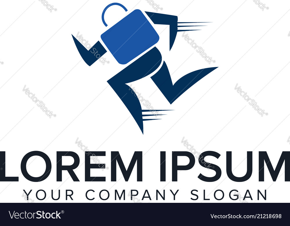 Running bag business finance logo design concept