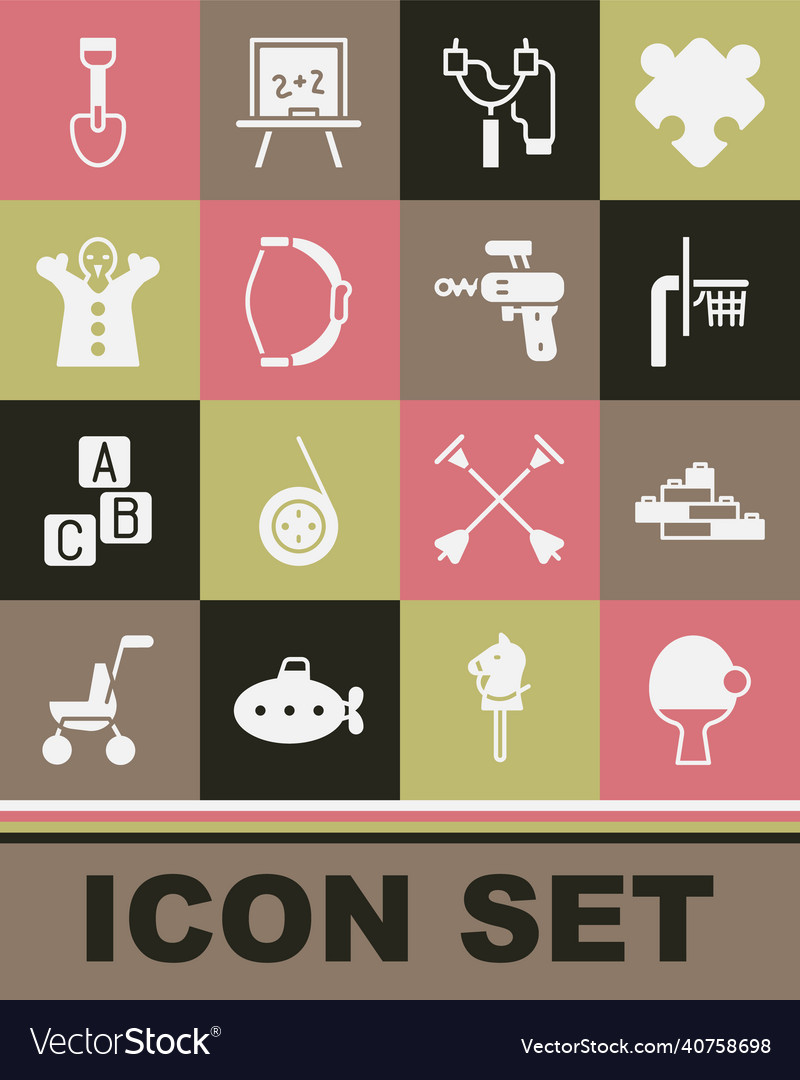 Set racket and ball toy building block bricks vector image Set racket and ball toy building block bricks