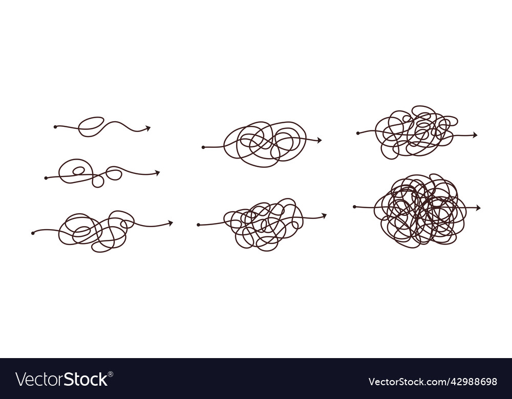 Simple line and complex easy way scribble doodle Vector Image Simple line and complex easy way scribble doodle