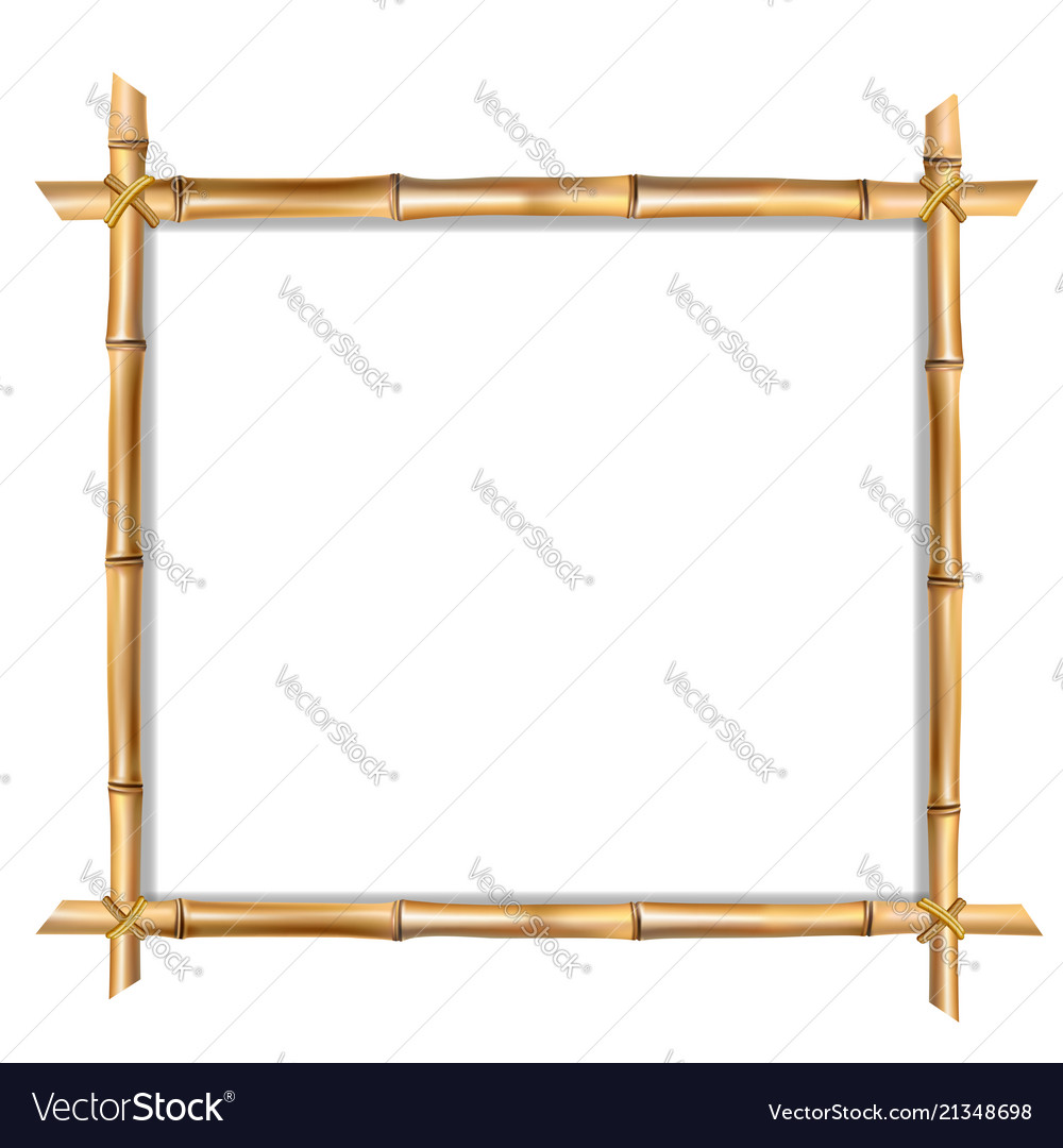 Square brown wooden border made of realistic Vector Image