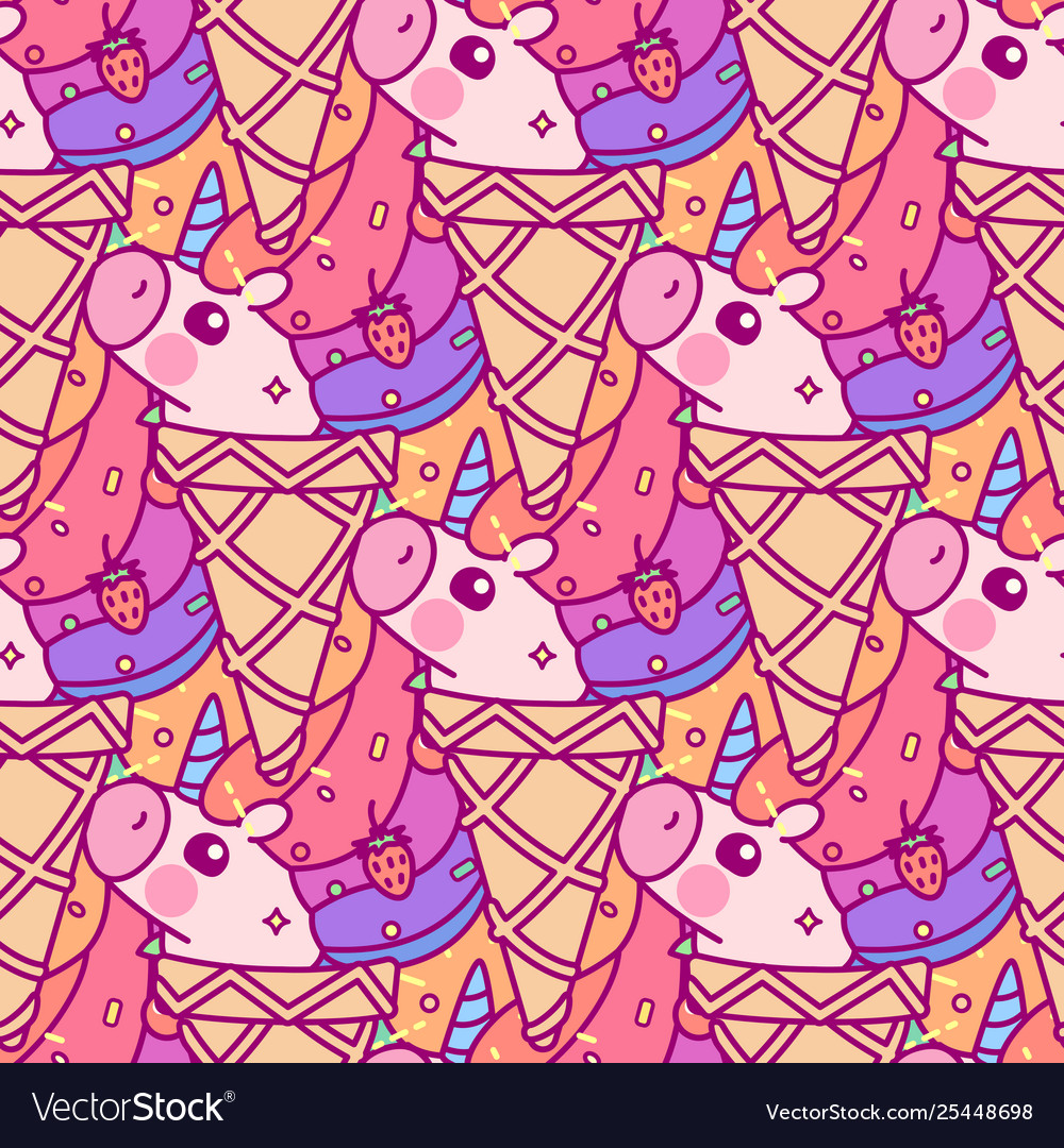 Unicorn seamless pattern vector image Unicorn seamless pattern