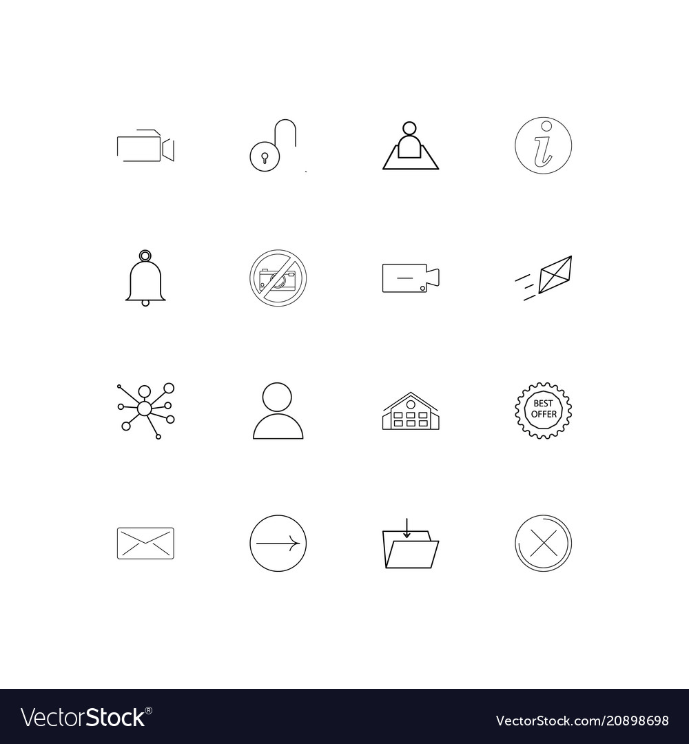 Web linear thin icons set outlined simple