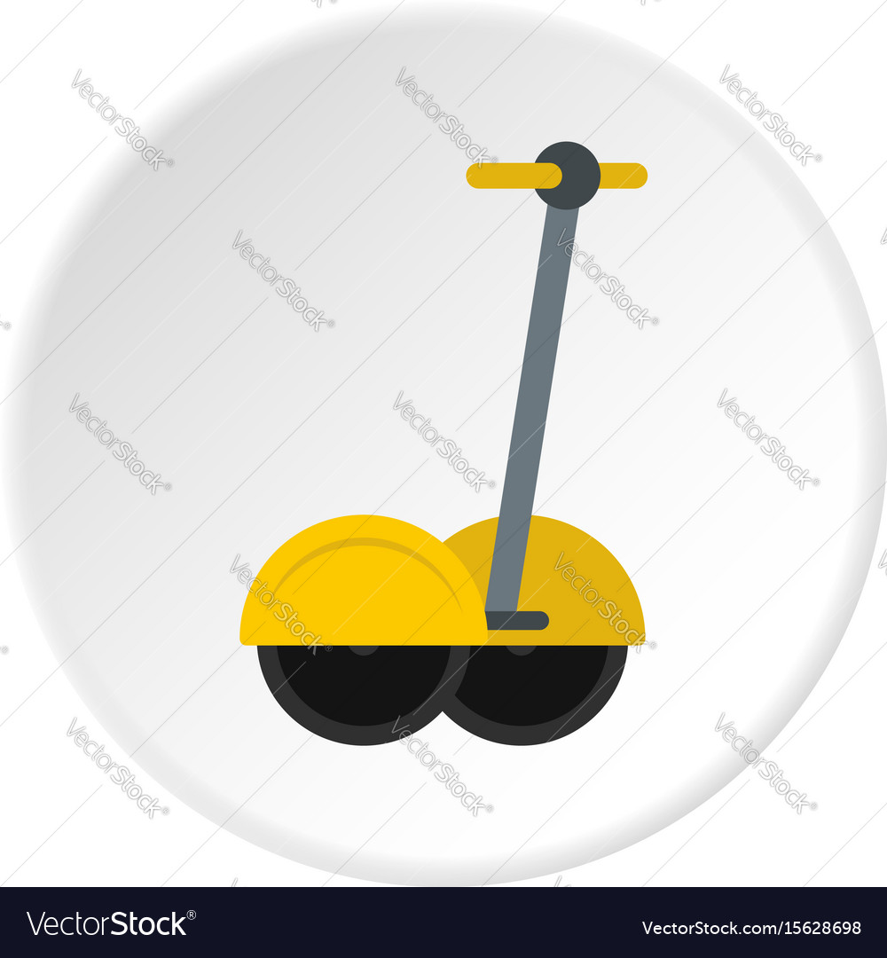 Yellow Two Wheeled Electric Vehicle Icon Circle Vector Image
