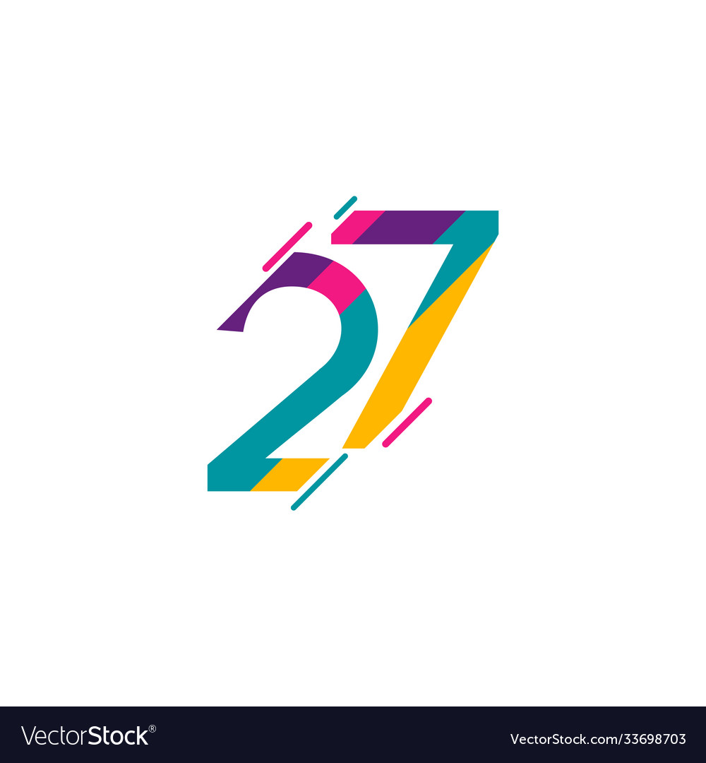 27 years anniversary celebration template design