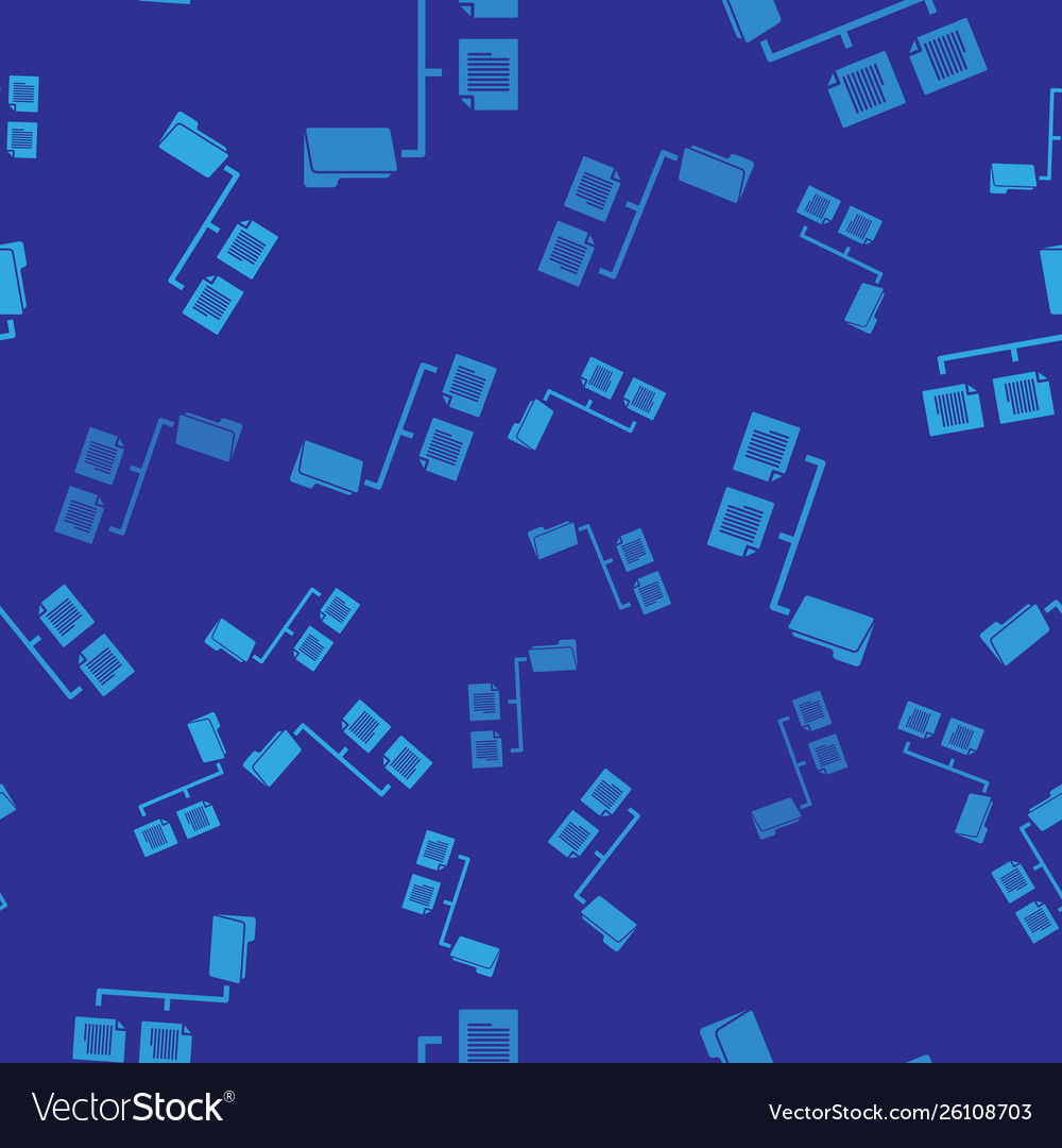 Blue folder tree icon isolated seamless pattern vector image Blue folder tree icon isolated seamless pattern