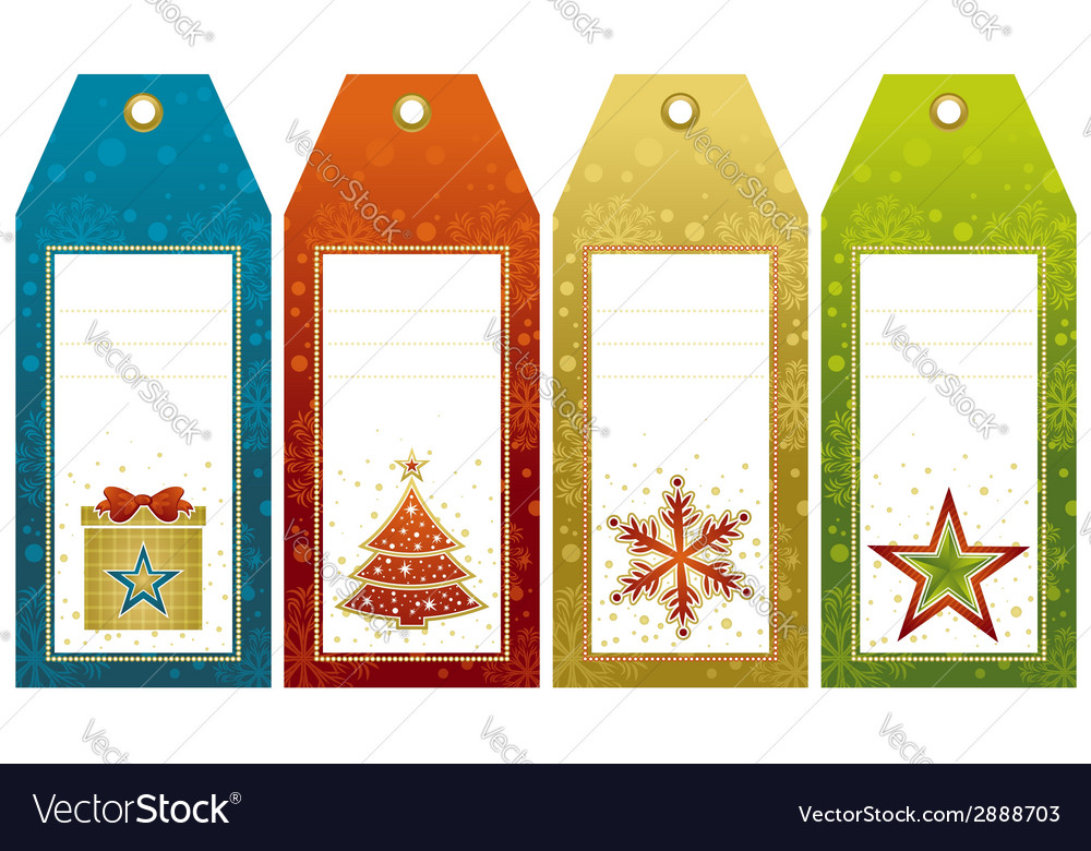 Christmas labels with holiday decoration