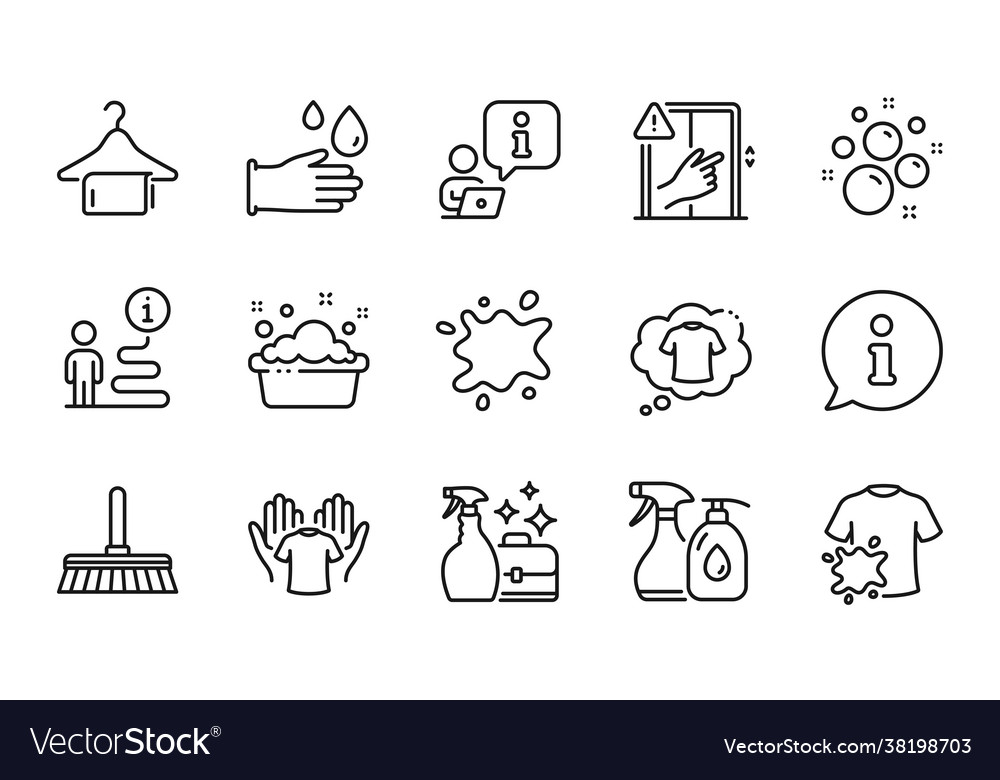 Cleaning icons set included icon as t-shirt Vector Image