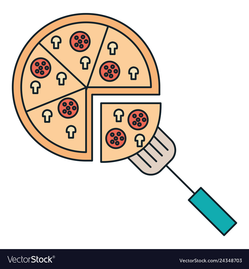 Delicious italian pizza with spatula