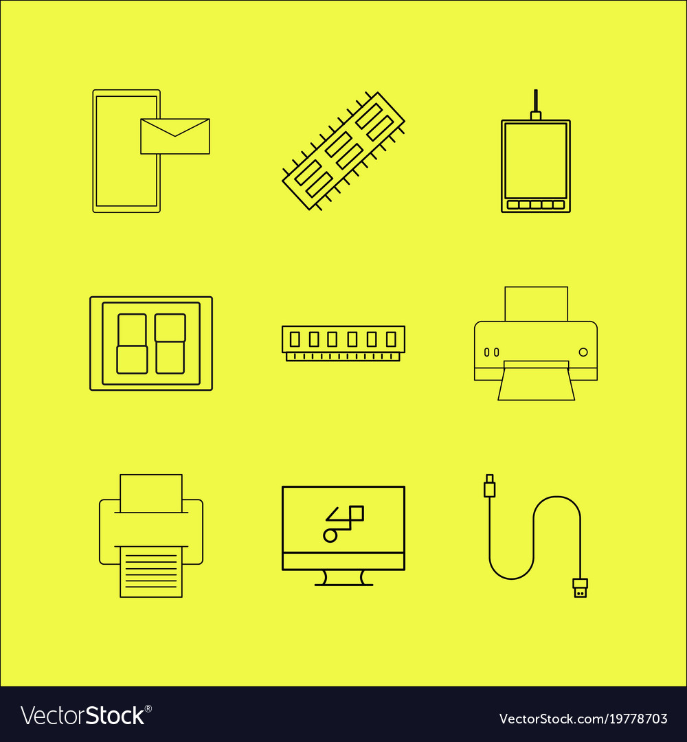 Devices linear icon set simple outline icons