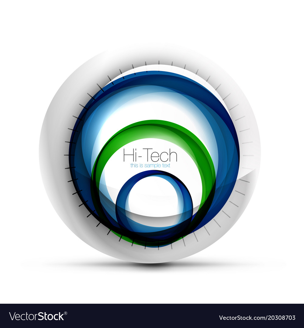 Digital techno sphere web banner button or icon
