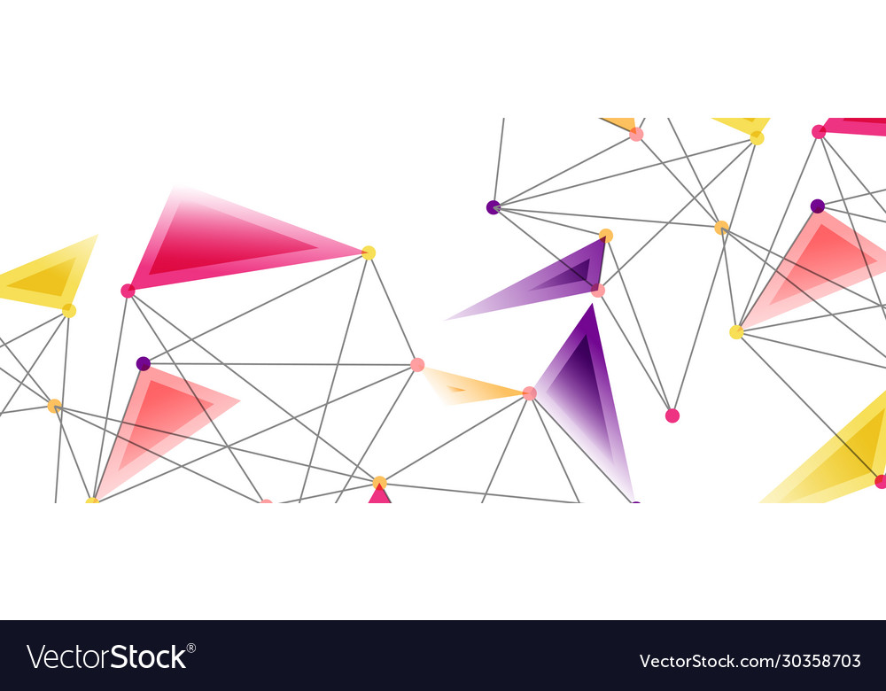 Line points connections triangular technology Vector Image Line points connections triangular technology