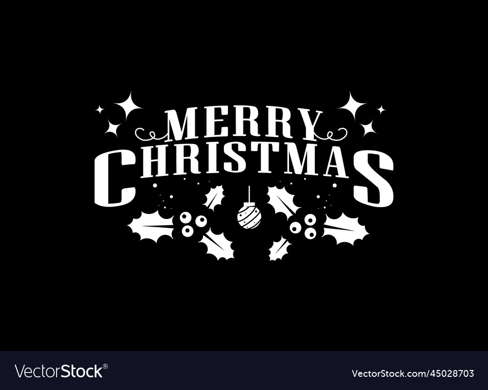 Merry christmas word typography design Royalty Free Vector