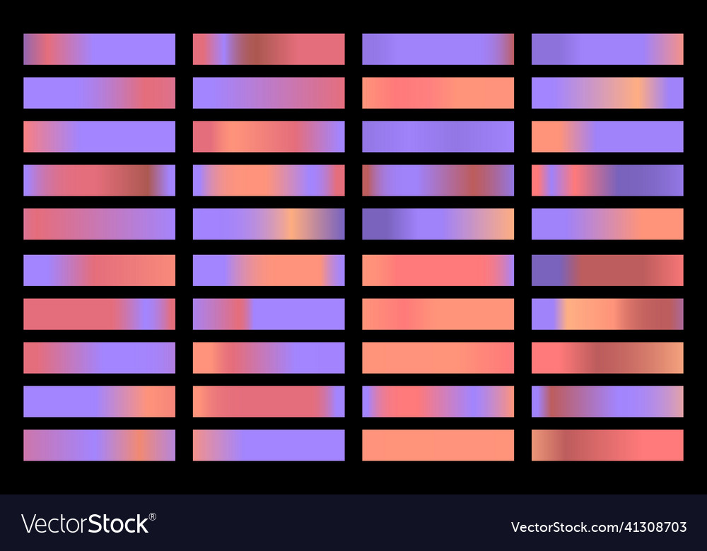 Metallic gradient collection with shiny colorful Vector Image Metallic gradient collection with shiny colorful